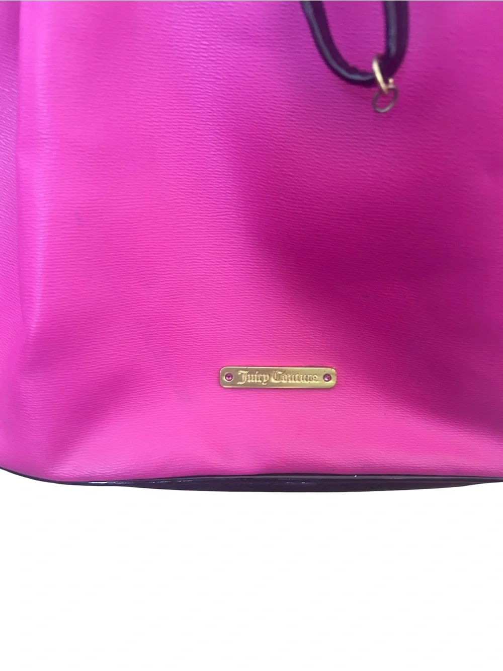 Juicy Couture Vibrant Pink Drawstring Backpack with Gold Accents